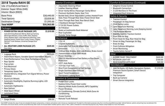 Used 2018 Toyota RAV4 SE w/ Power Extra Value Package AWD/4WD image 35