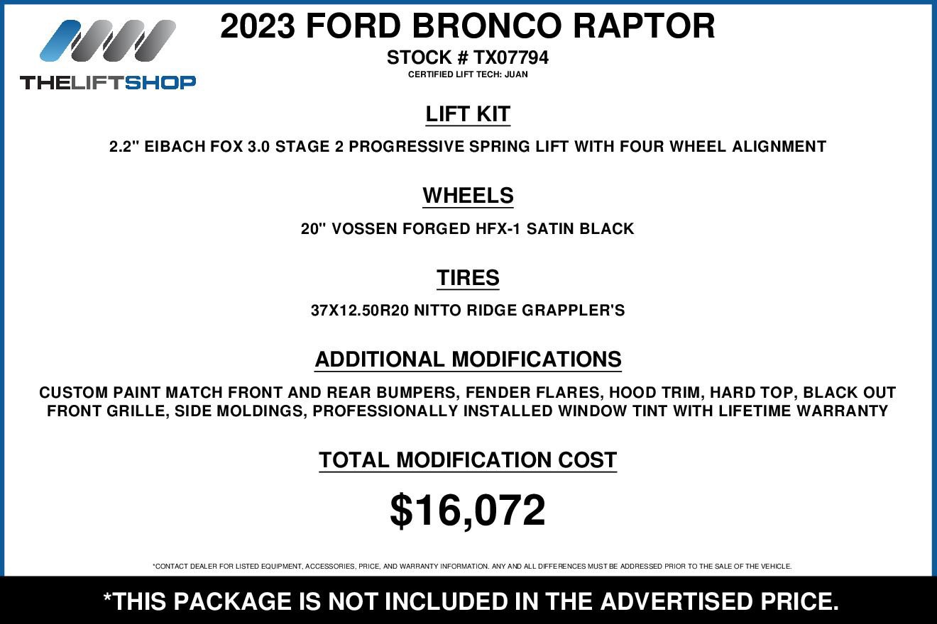 Used 2023 Ford Bronco Raptor image 2