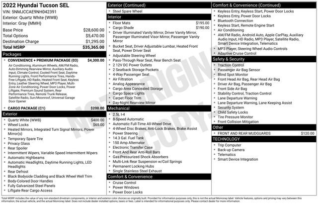Used 2022 Hyundai Tucson SEL w/ Convenience + Premium Package image 32