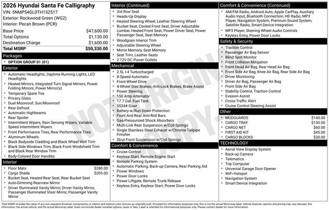 Certified 2026 Hyundai Santa Fe Calligraphy image 30