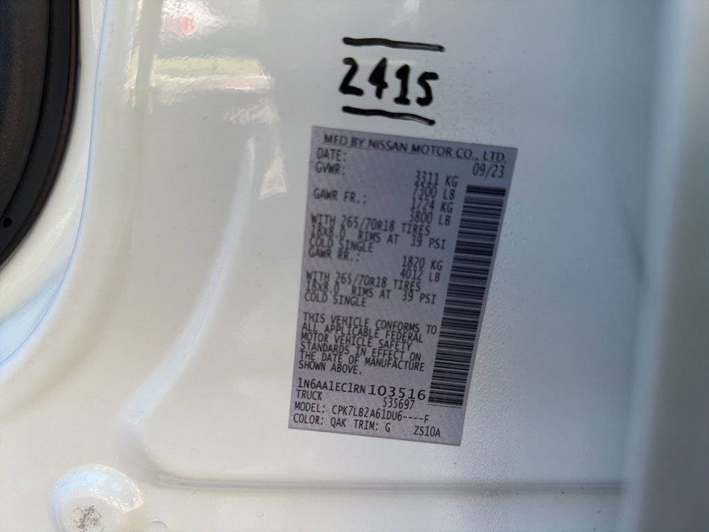 Used 2024 Nissan Titan SV w/ Accessory Utility Package image 29