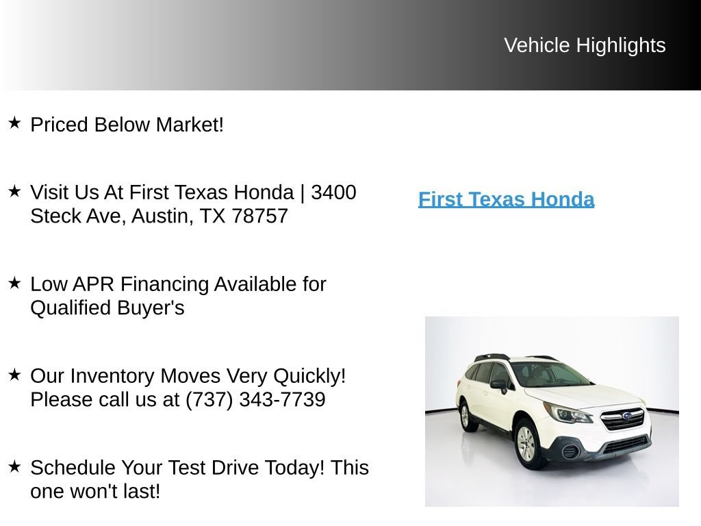Used 2019 Subaru Outback 2.5i AWD/4WD image 10