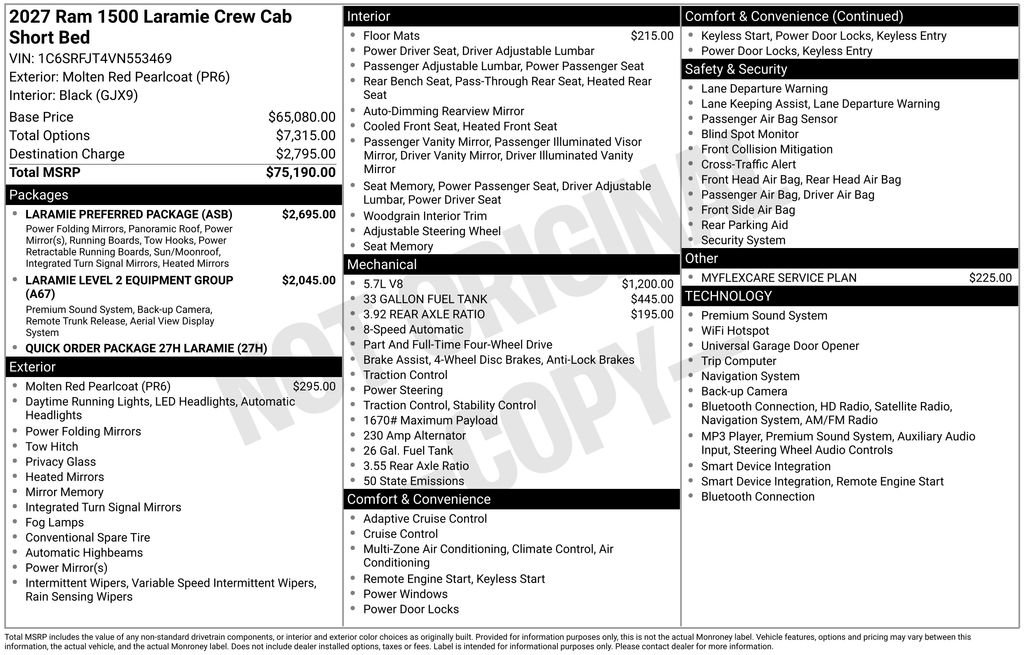 New 2027 RAM 1500 Laramie w/ Laramie Preferred Package AWD/4WD image 7