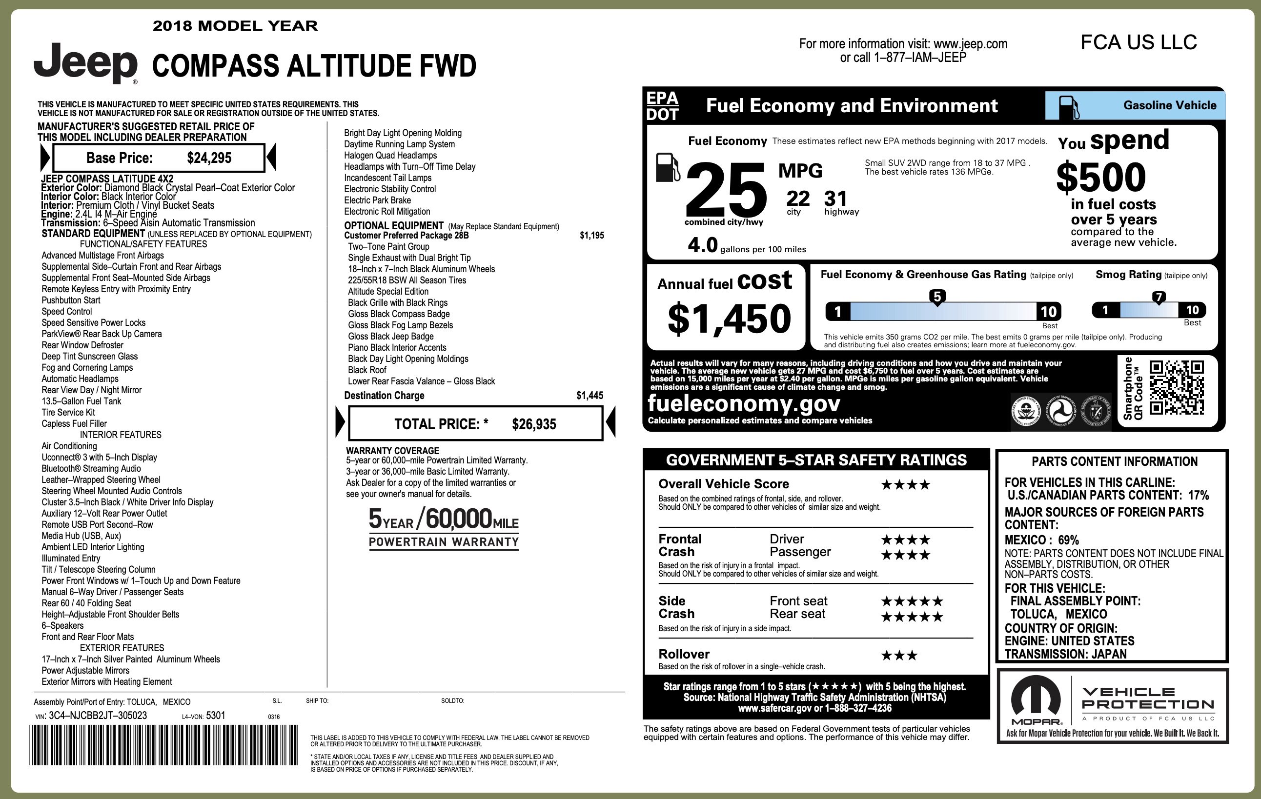 Used 2018 Jeep Compass Altitude image 4