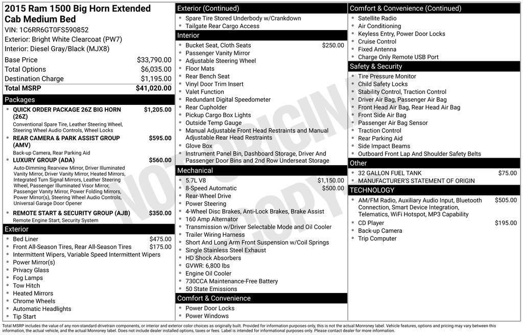 Used 2015 RAM 1500 Big Horn image 15