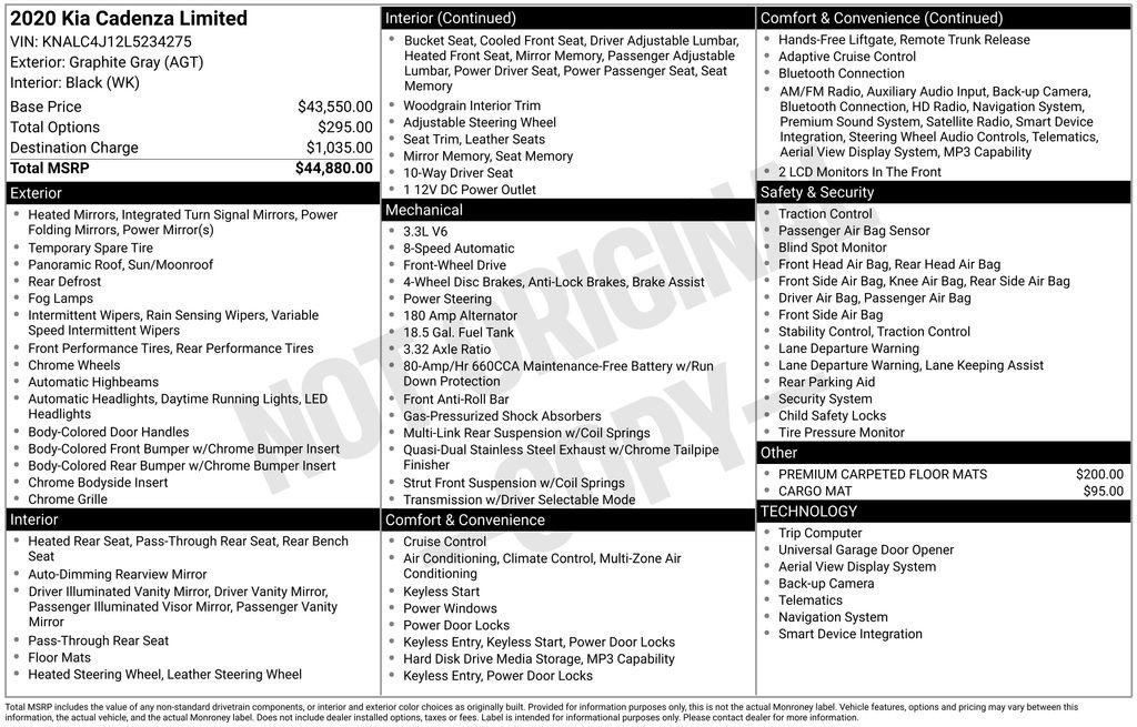Used 2020 Kia Cadenza Limited image 11