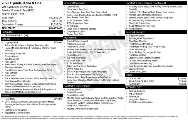 Certified 2023 Hyundai Kona N Line image 29