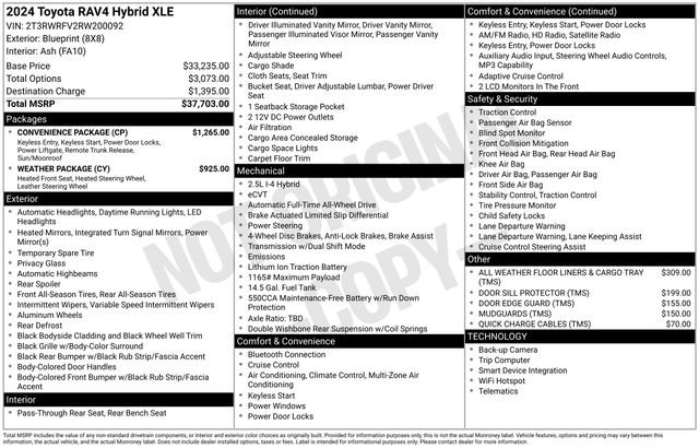 Used 2024 Toyota RAV4 XLE w/ Convenience Package AWD/4WD image 32