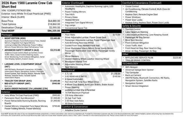 New 2026 RAM 1500 Laramie w/ Night Edition AWD/4WD image 31