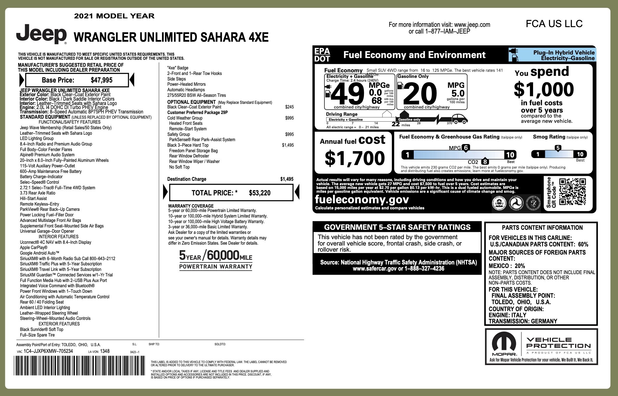 Used 2021 Jeep Wrangler Unlimited Sahara w/ Cold Weather Group image 3