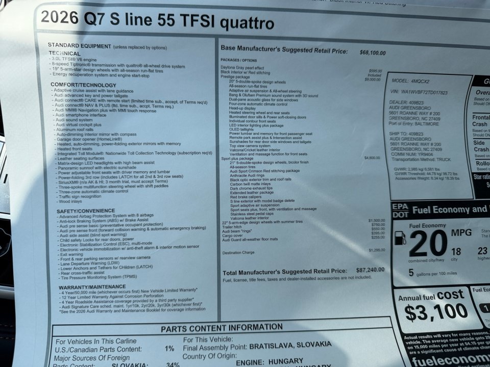 New 2026 Audi Q7 3.0T Prestige AWD/4WD image 33