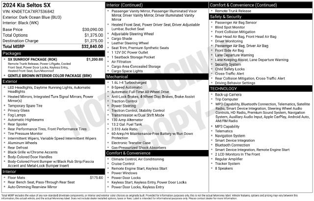 Certified 2024 Kia Seltos SX w/ SX Sunroof Package AWD/4WD image 29