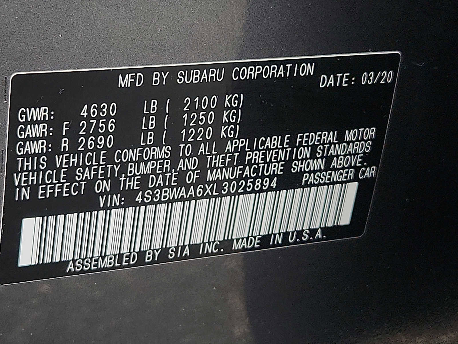 Used 2020 Subaru Legacy AWD/4WD image 26