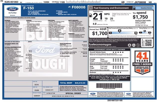 Used 2018 Ford F150 XL w/ XL Power Equipment Group image 7