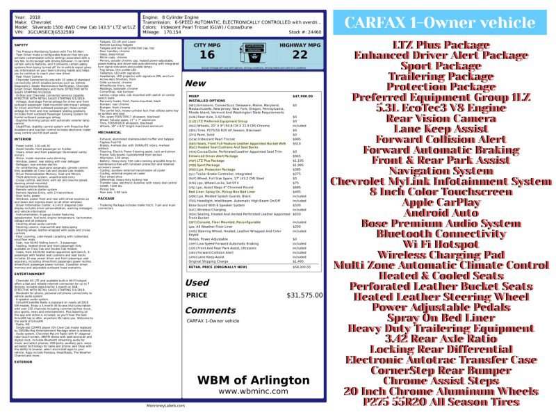 Used 2018 Chevrolet Silverado 1500 LTZ w/ Sport Package image 2