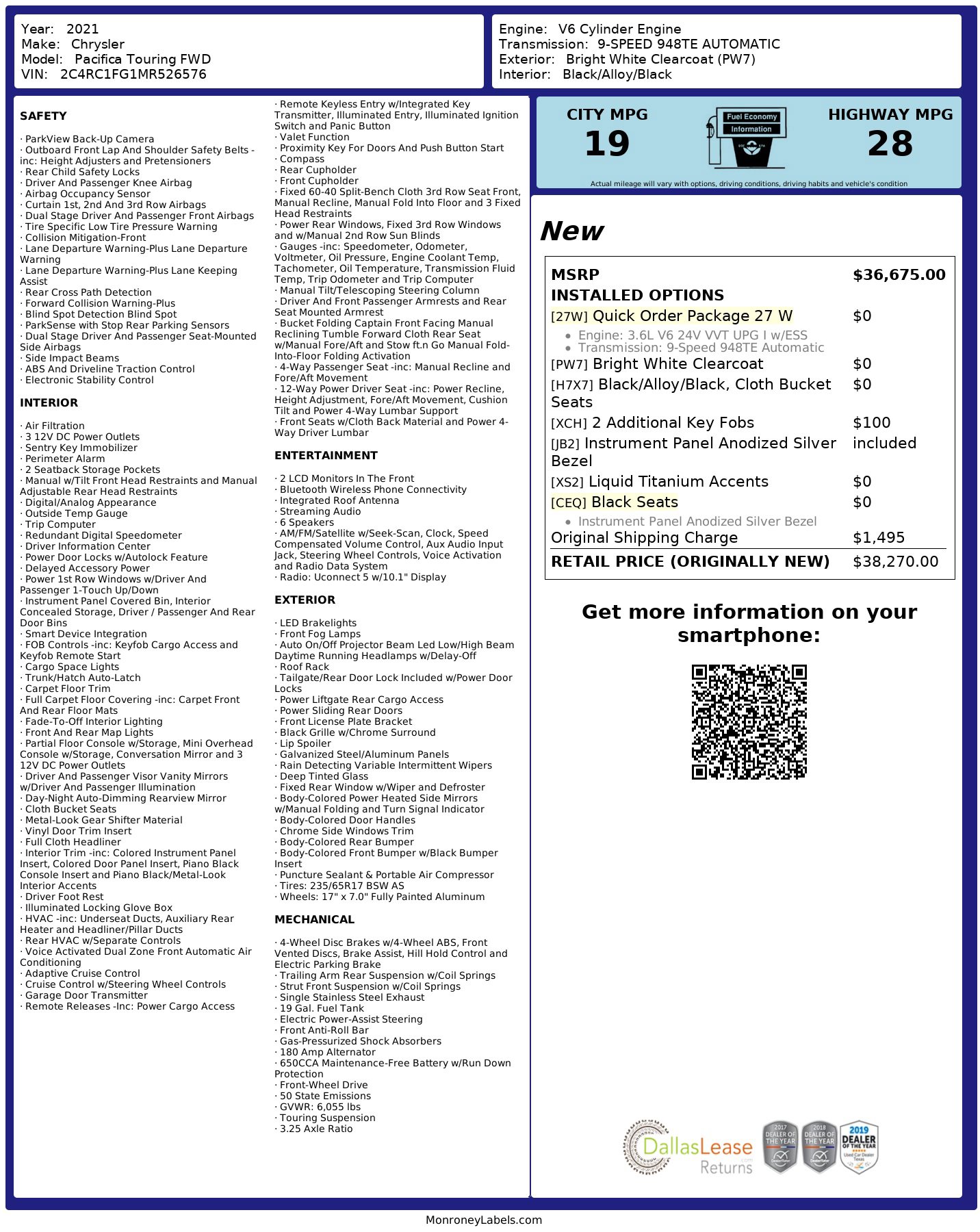 Used 2021 Chrysler Pacifica Touring image 2