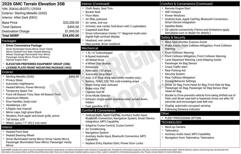 Used 2026 GMC Terrain Elevation image 39