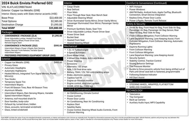 Certified 2024 Buick Envista Preferred w/ Convenience I Package image 6