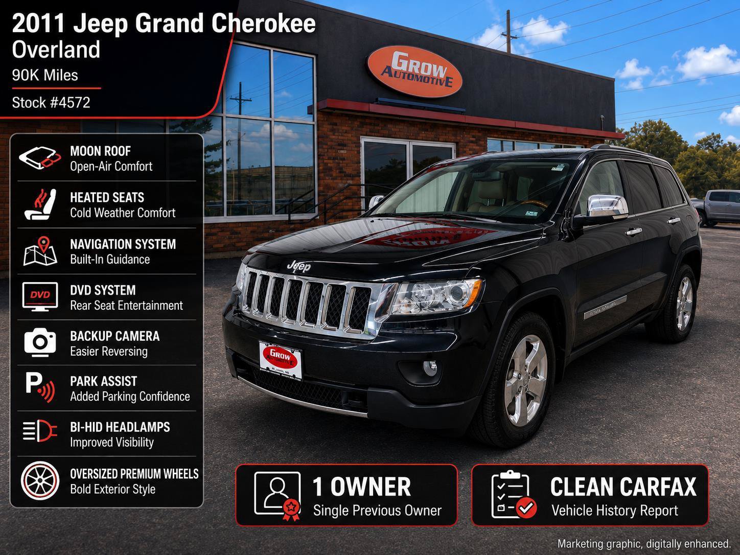 Used 2011 Jeep Grand Cherokee Overland AWD/4WD image 2