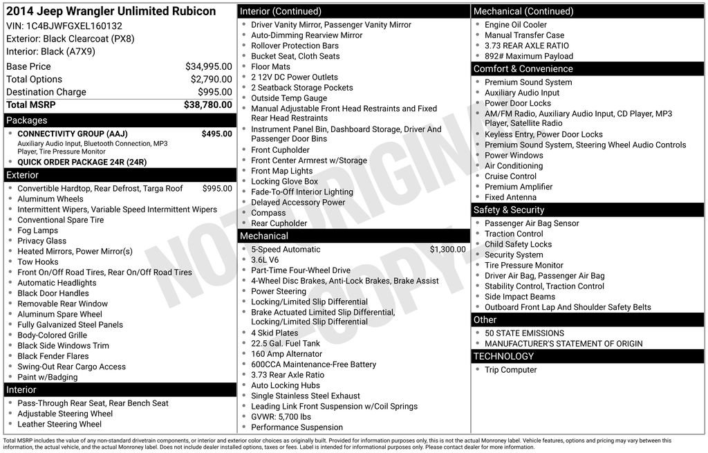 Used 2014 Jeep Wrangler Unlimited Rubicon w/ Connectivity Group AWD/4WD image 6