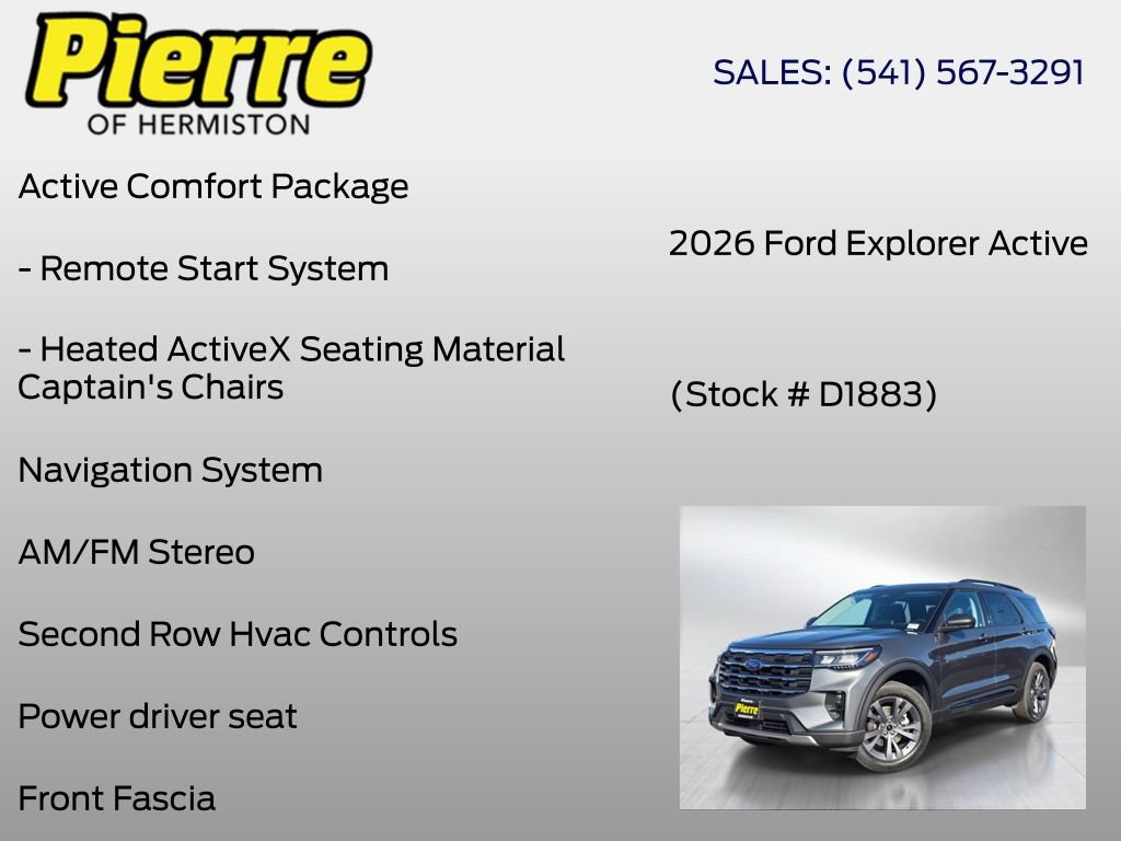 New 2026 Ford Explorer Active w/ Active Comfort Package AWD/4WD image 12