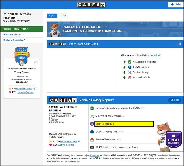 Used 2023 Subaru Outback Premium image 13