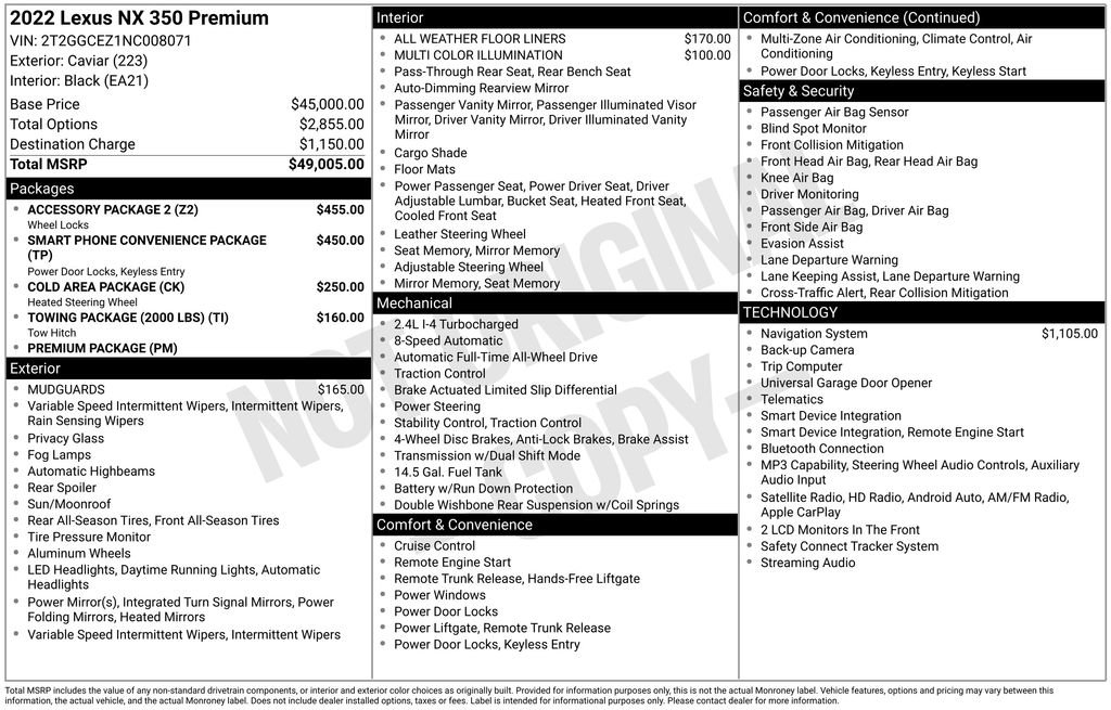Used 2022 Lexus NX 350 AWD w/ Accessory Package 2 image 6