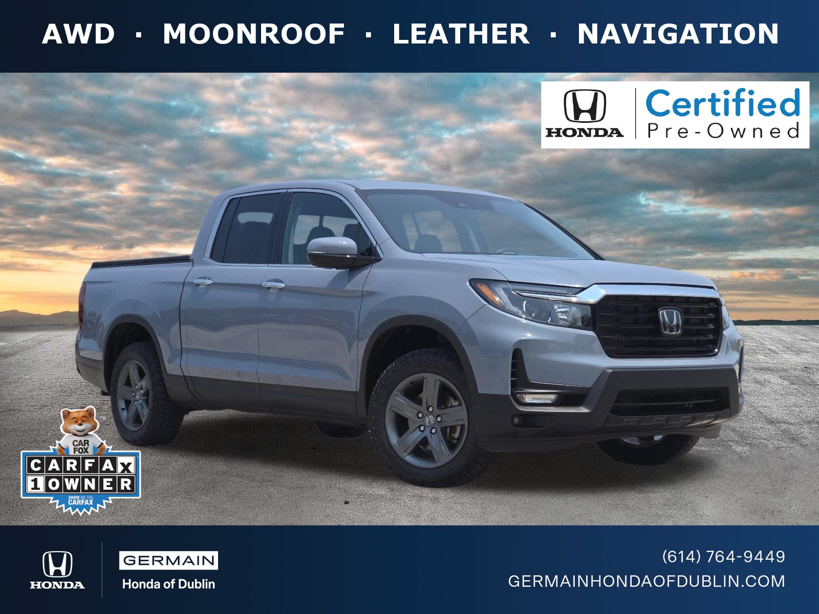 Certified 2023 Honda Ridgeline RTL-E