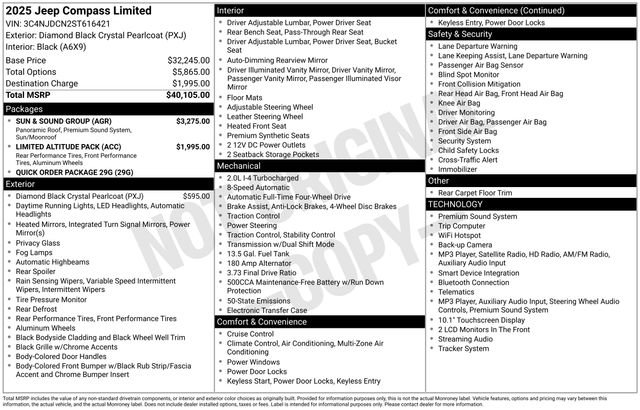 Used 2025 Jeep Compass Limited w/ Sun & Sound Group AWD/4WD image 35