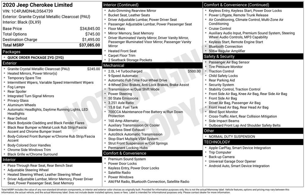 Used 2020 Jeep Cherokee Limited image 21