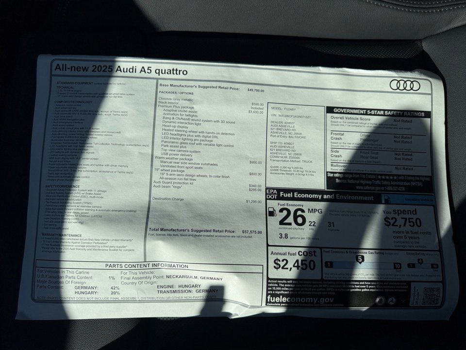 New 2025 Audi A5 2.0T Premium Plus image 33