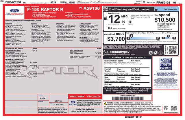 Used 2023 Ford F150 Raptor w/ Equipment Group 802A Raptor R image 49