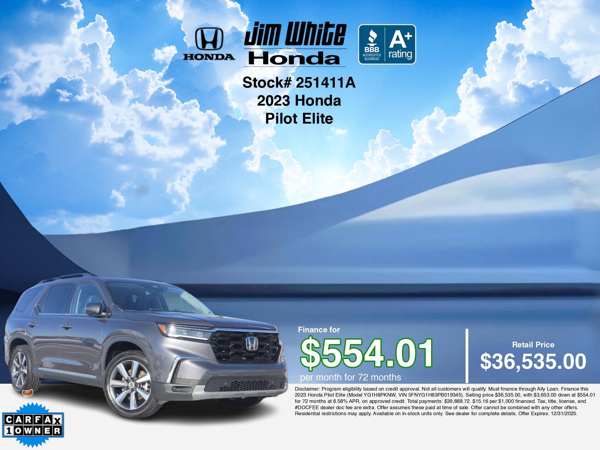 Certified 2023 Honda Pilot Elite image 3