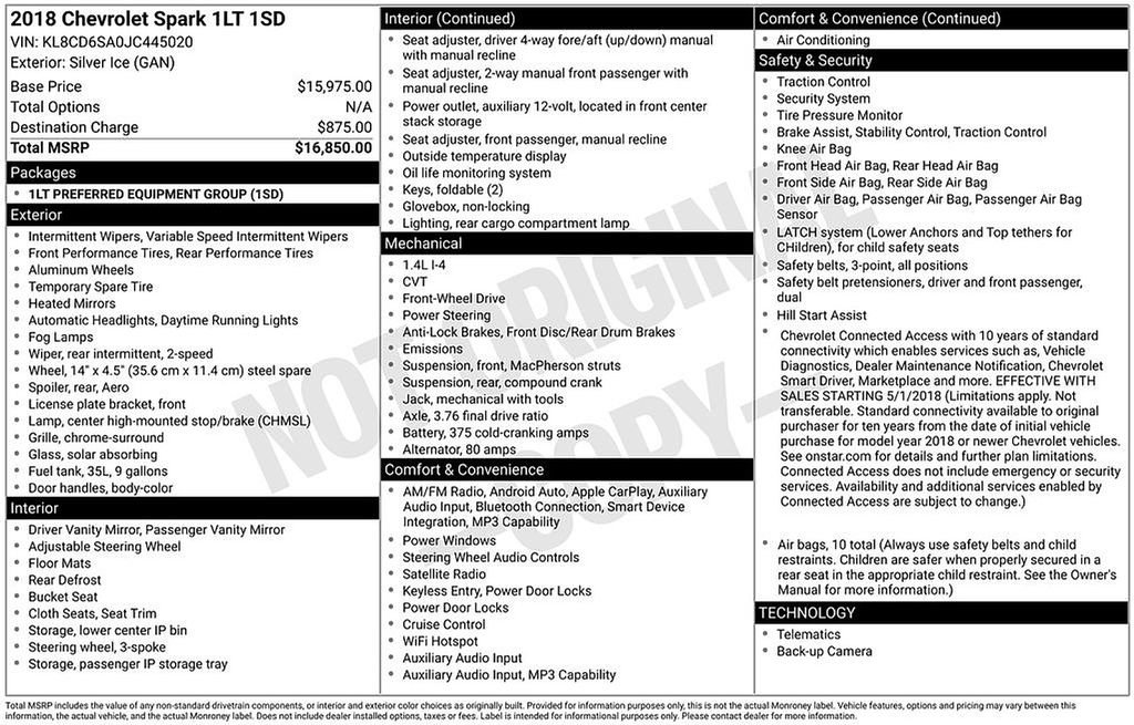 Certified 2018 Chevrolet Spark LT image 7