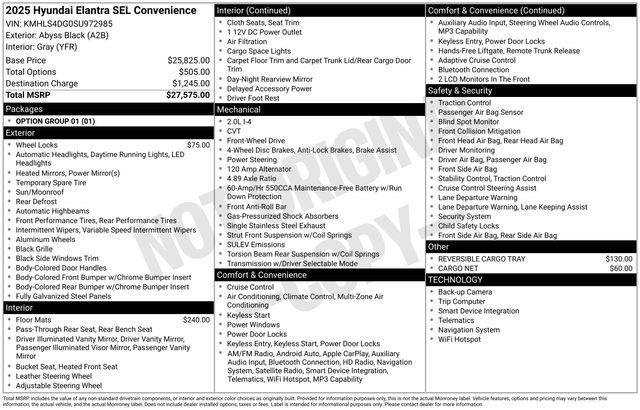 Used 2025 Hyundai Elantra SEL FWD image 49