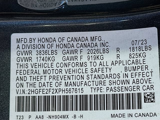 Certified 2023 Honda Civic LX image 32