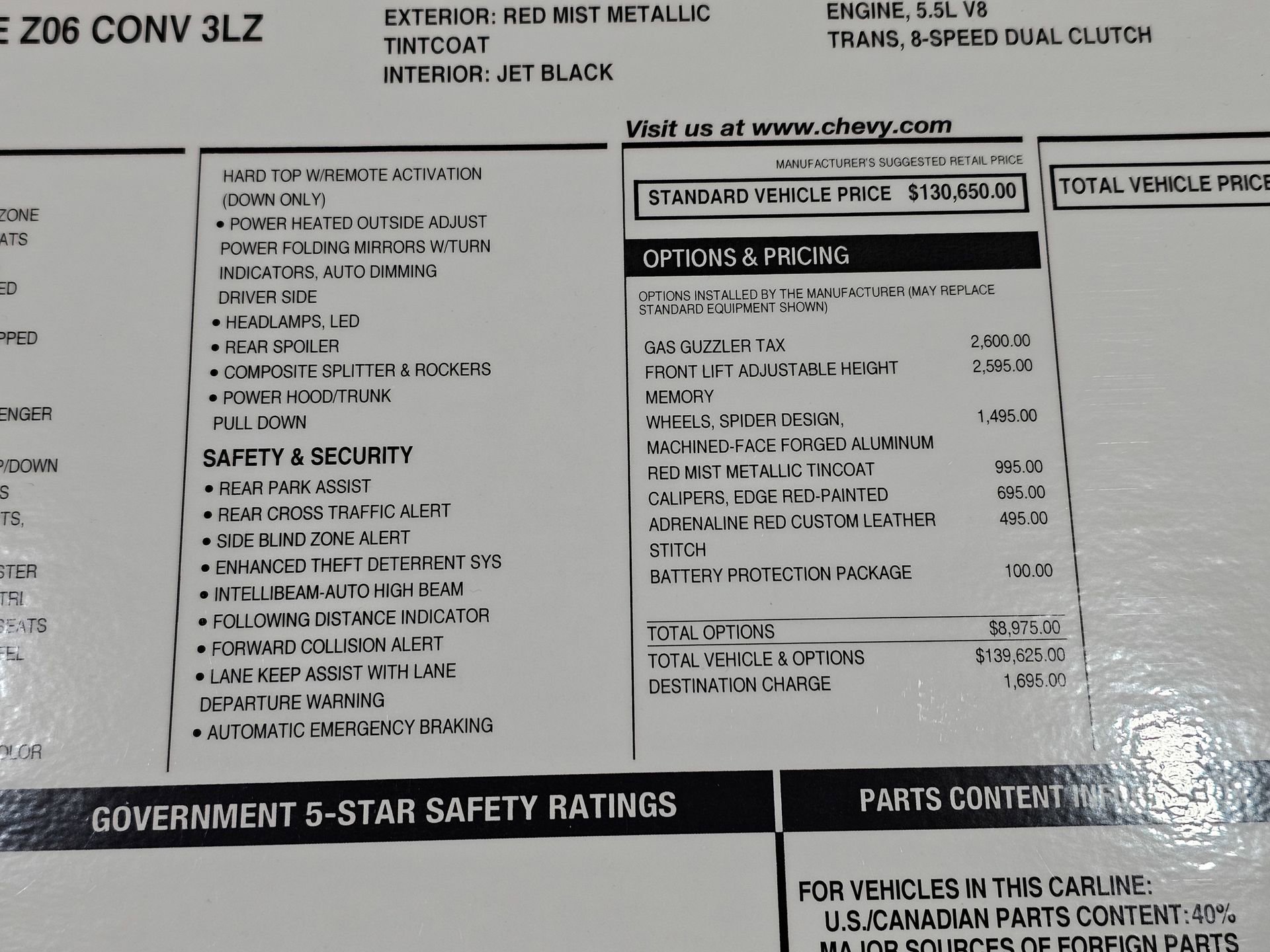 Used 2024 Chevrolet Corvette Z06 w/ Battery Protection Package RWD image 23