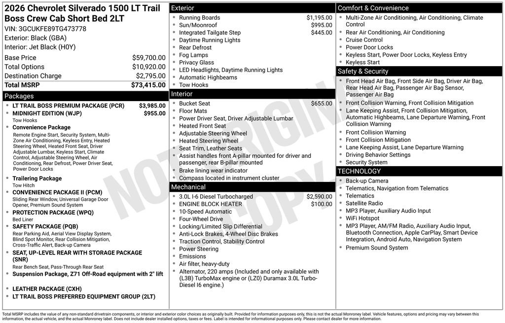 New 2026 Chevrolet Silverado 1500 LT Trail Boss w/ LT Trail Boss Premium Package AWD/4WD image 8
