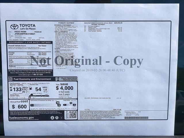 Used 2019 Toyota Prius Prime Premium FWD image 26