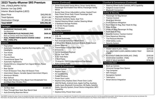 Certified 2023 Toyota 4Runner SR5 Premium w/ Moonroof Package image 35