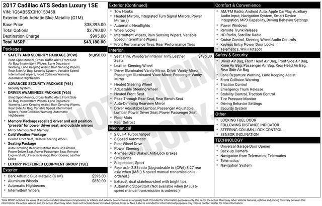 Used 2017 Cadillac ATS Luxury w/ Safety and Security Package RWD image 38