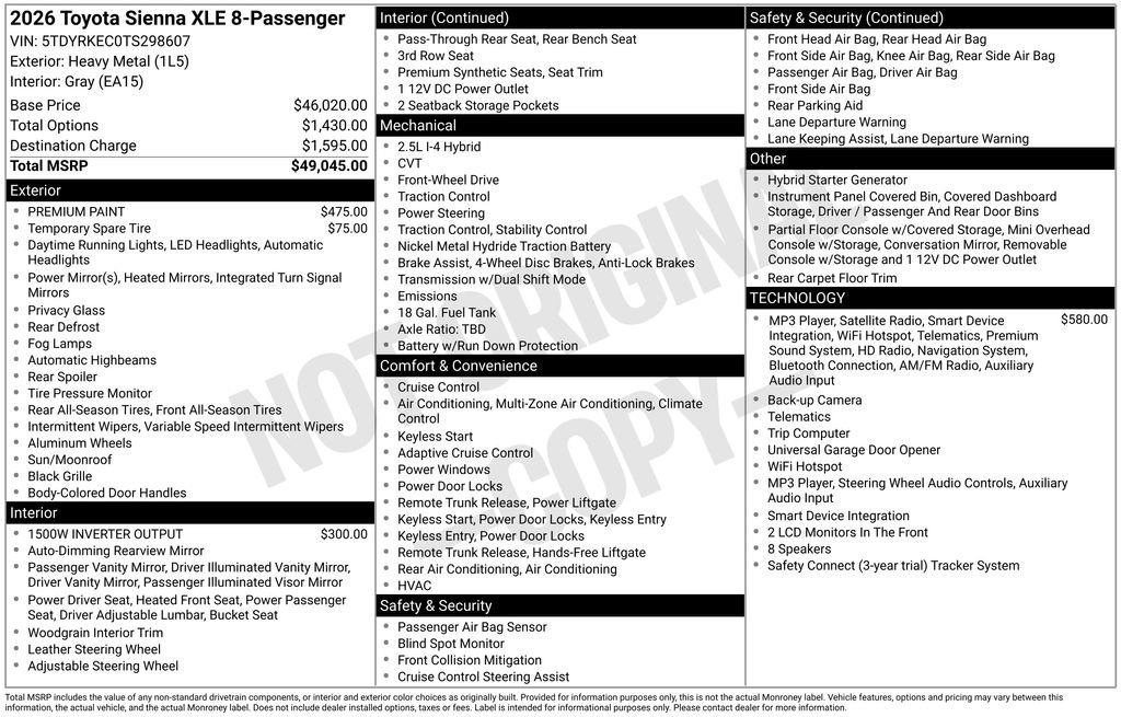 Used 2026 Toyota Sienna XLE