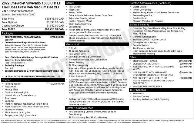 Used 2022 Chevrolet Silverado 1500 LT Trail Boss w/ Bed Protection Package AWD/4WD image 5