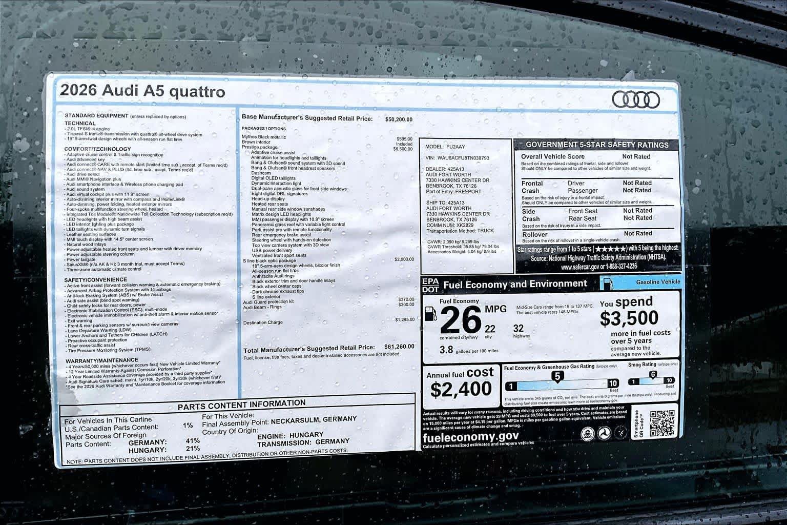New 2026 Audi A5 2.0T Prestige AWD/4WD image 16