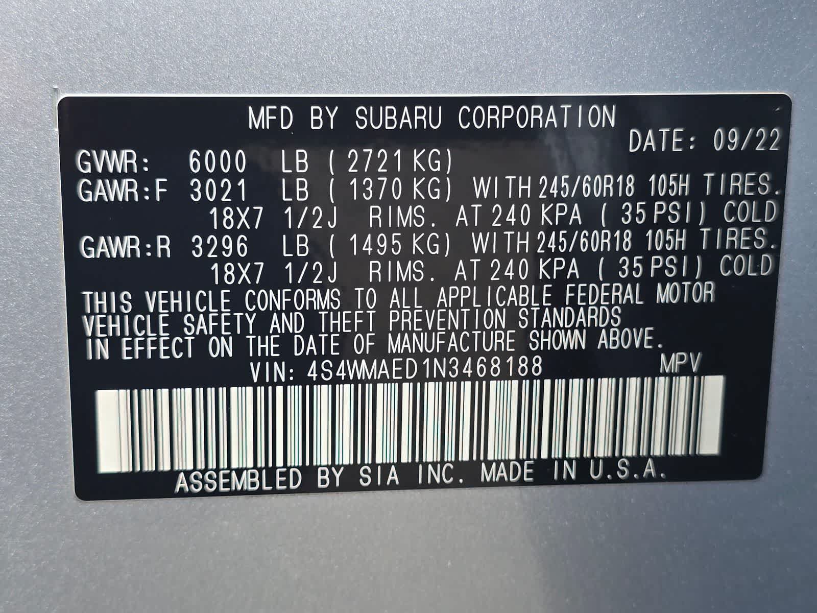 Certified 2022 Subaru Ascent Premium w/ Convenience Package AWD/4WD image 33