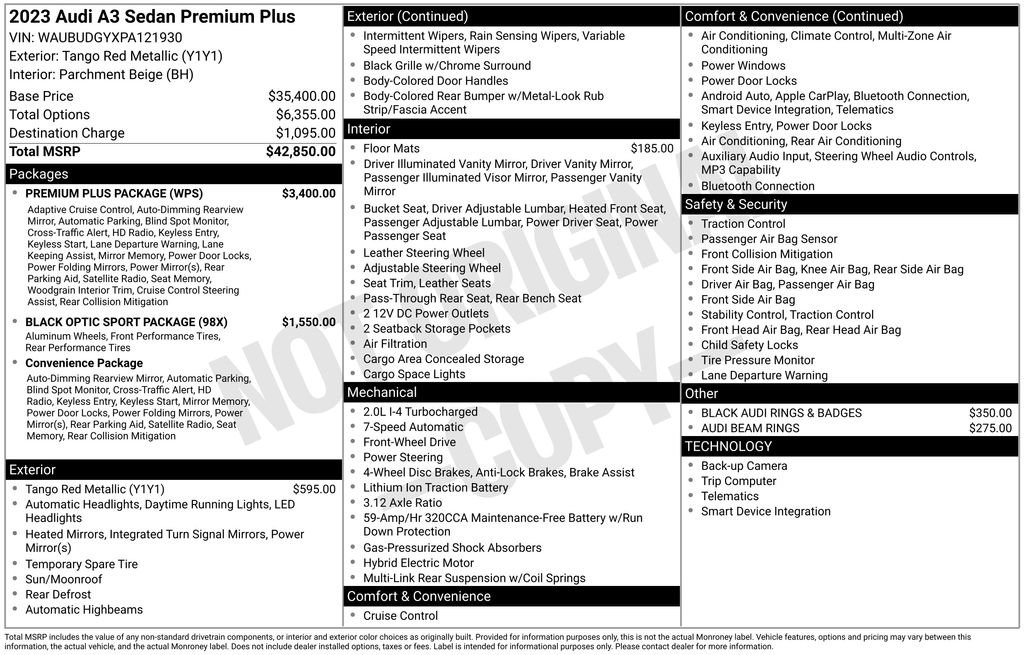 Used 2023 Audi A3 2.0T Premium Plus w/ Premium Plus Package FWD image 7