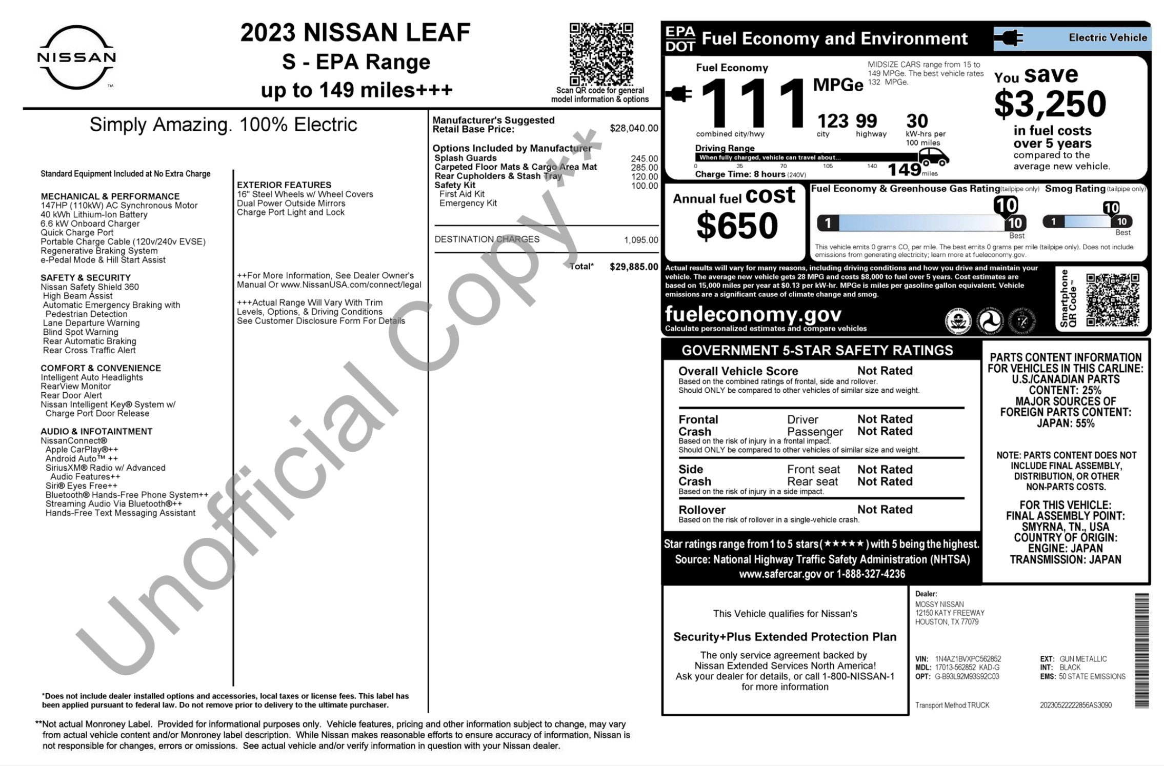 Used 2023 Nissan Leaf S FWD image 2
