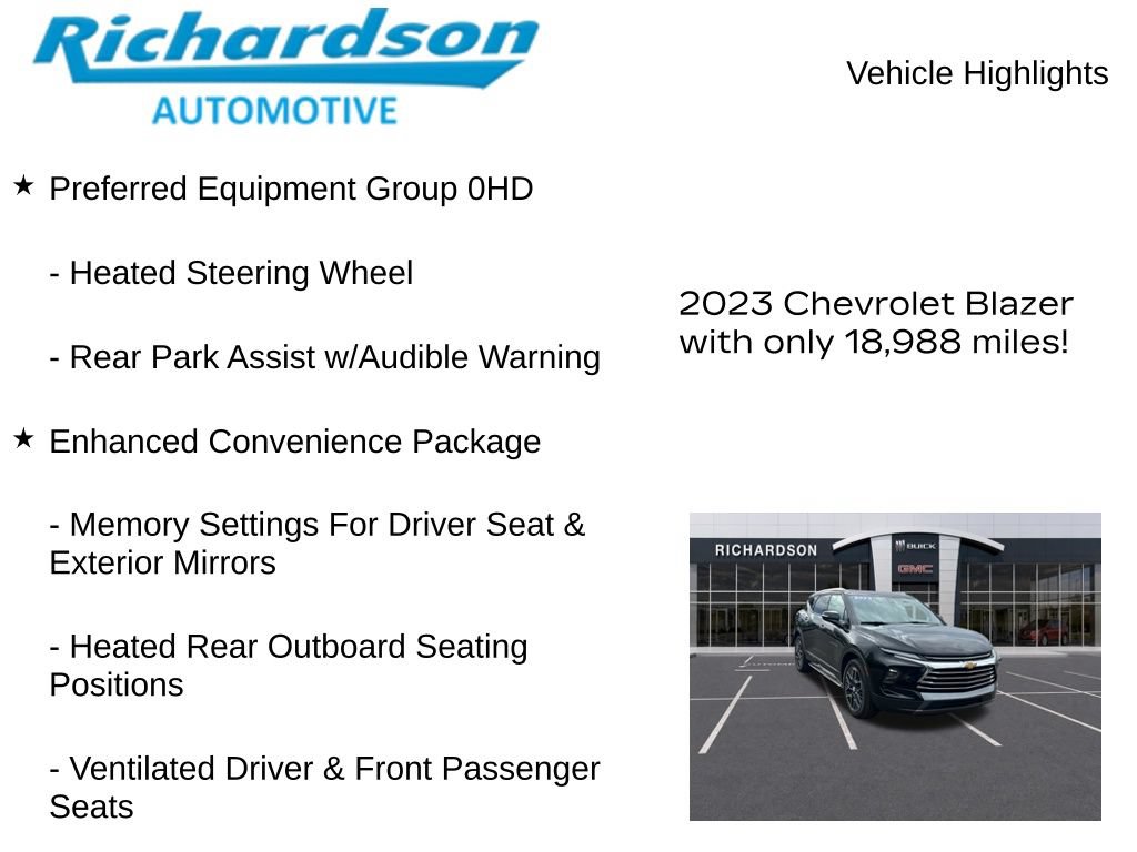 Used 2023 Chevrolet Blazer Premier w/ Enhanced Convenience Package FWD image 11