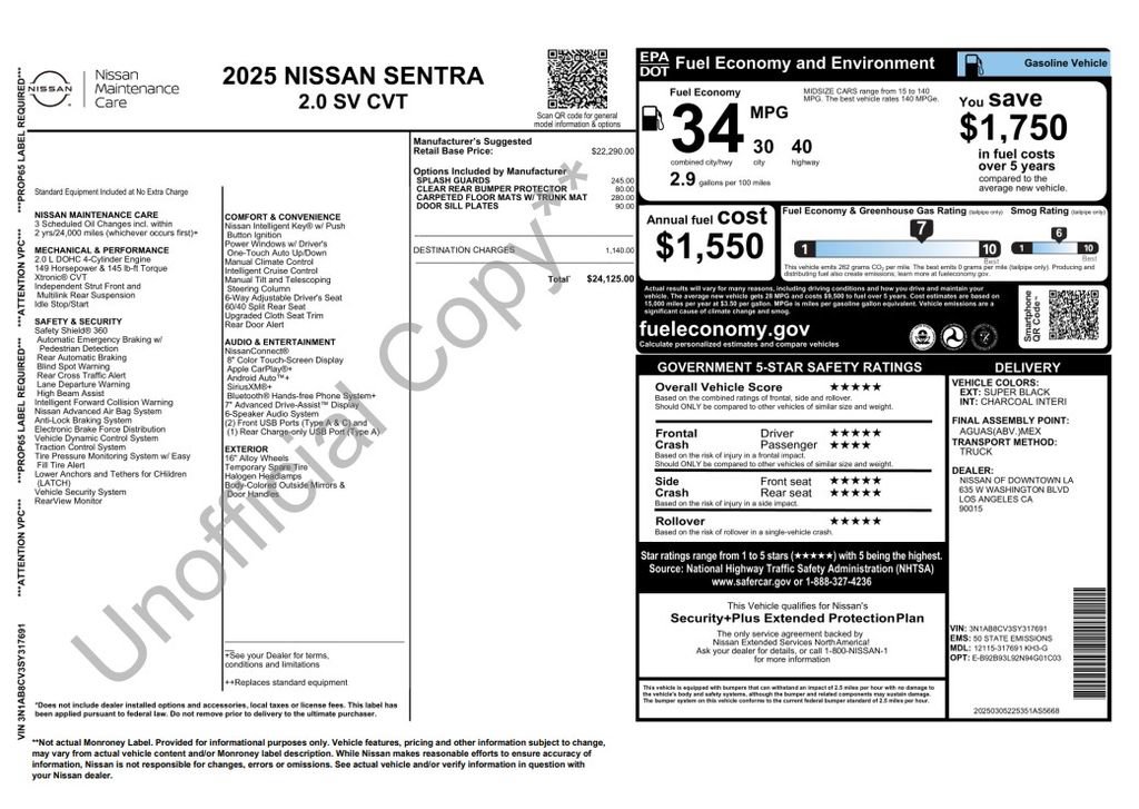 Used 2025 Nissan Sentra SV FWD image 4