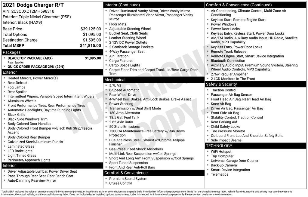 Used 2021 Dodge Charger R/T w/ Blacktop Package image 6